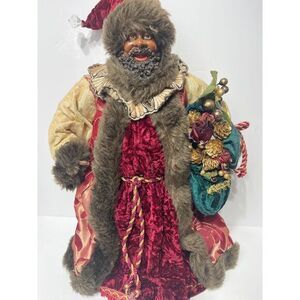 African‎ American Black Santa Tree Topper
